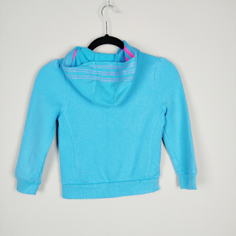 Adidas Teal Kids Full Zip Hoodie Sweatshirt Jacket - Picture 4 of 5